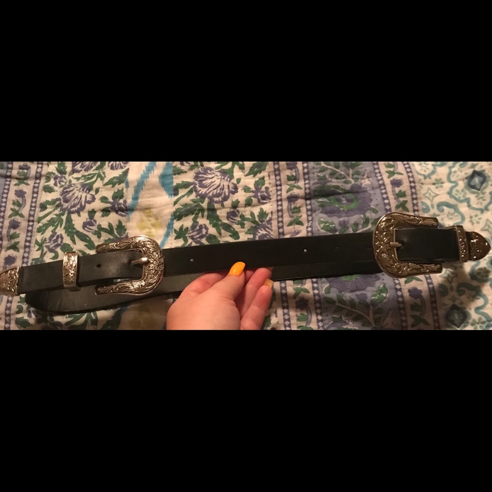 Southwestern double buckle belt